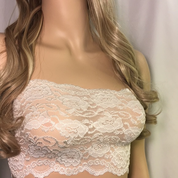 ALLY ROSE TOPPERS White Lace Modesty Bandeau Cami - Picture 3 of 6